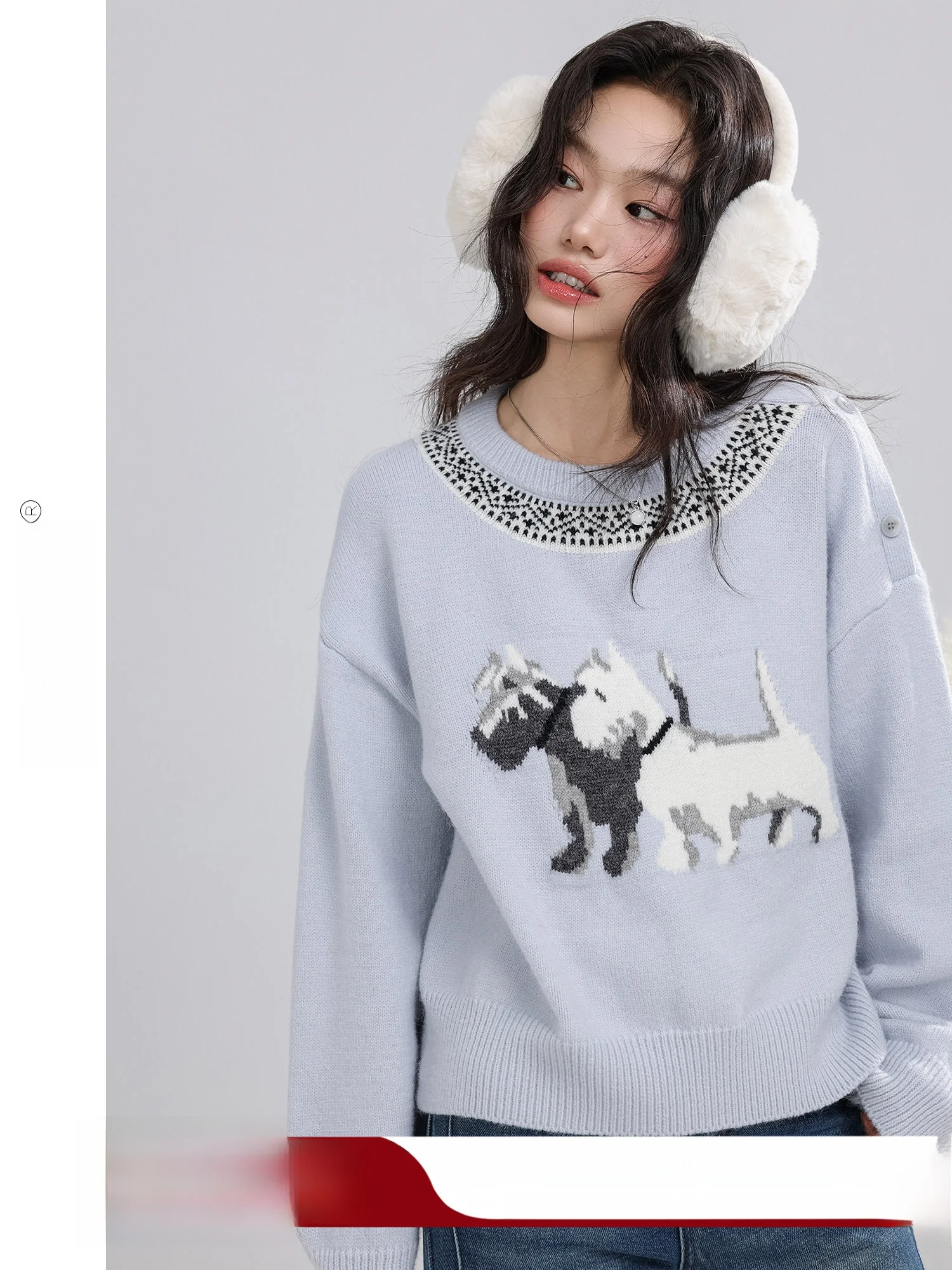 

Повседневный свитер с круглым вырезом и принтом собаки, женский, свободного кроя, осенне-зимний, из полиэфирного волокна, с длинными рукавами, вязаный топ от Yaliang Crafts