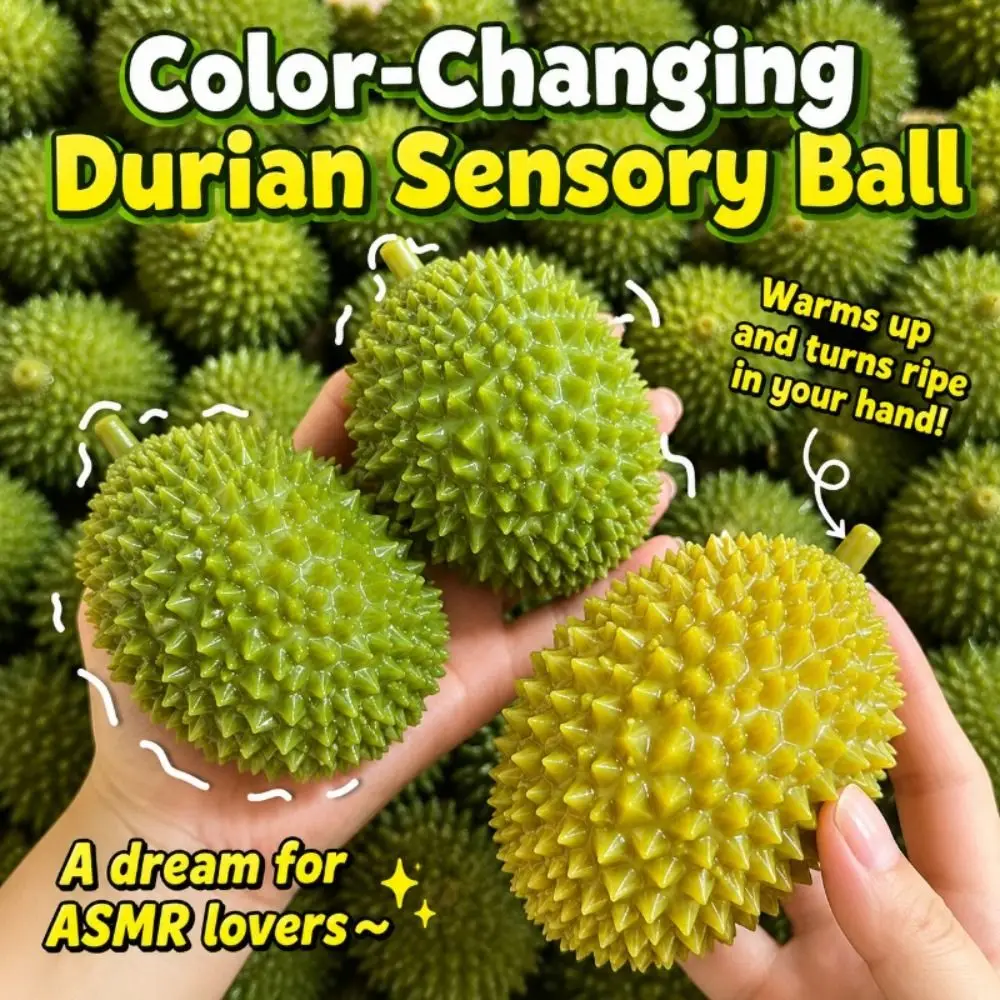 New Color Changing Durian Pinching Toy Simulation Durian Stress Release Squeezable Toy Mochi Slow Rebound Decompression Toy Gift