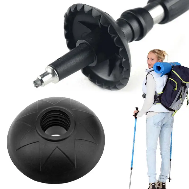 Trekking Poles Baskets 2X Round Snow Ski Mud Basket Tips Protector Hiking Pole Tips Walking Stick Replacement Accessories