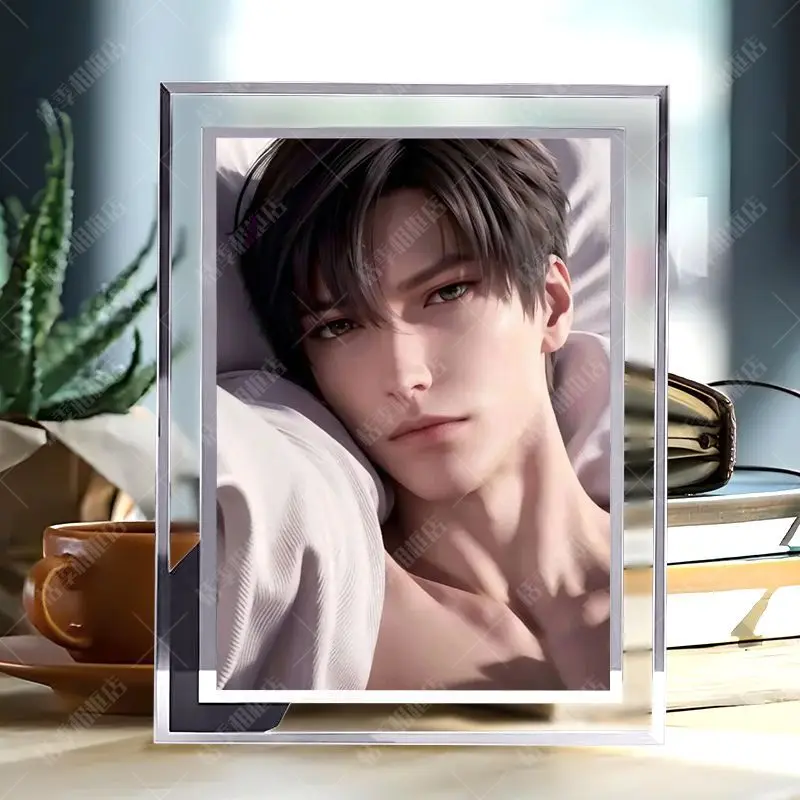 Marco de fotos de cristal Love and Deepspace Zayne, impresión HD, decoración de escritorio, Material de vidrio, periférico de animé, regalo para amigos