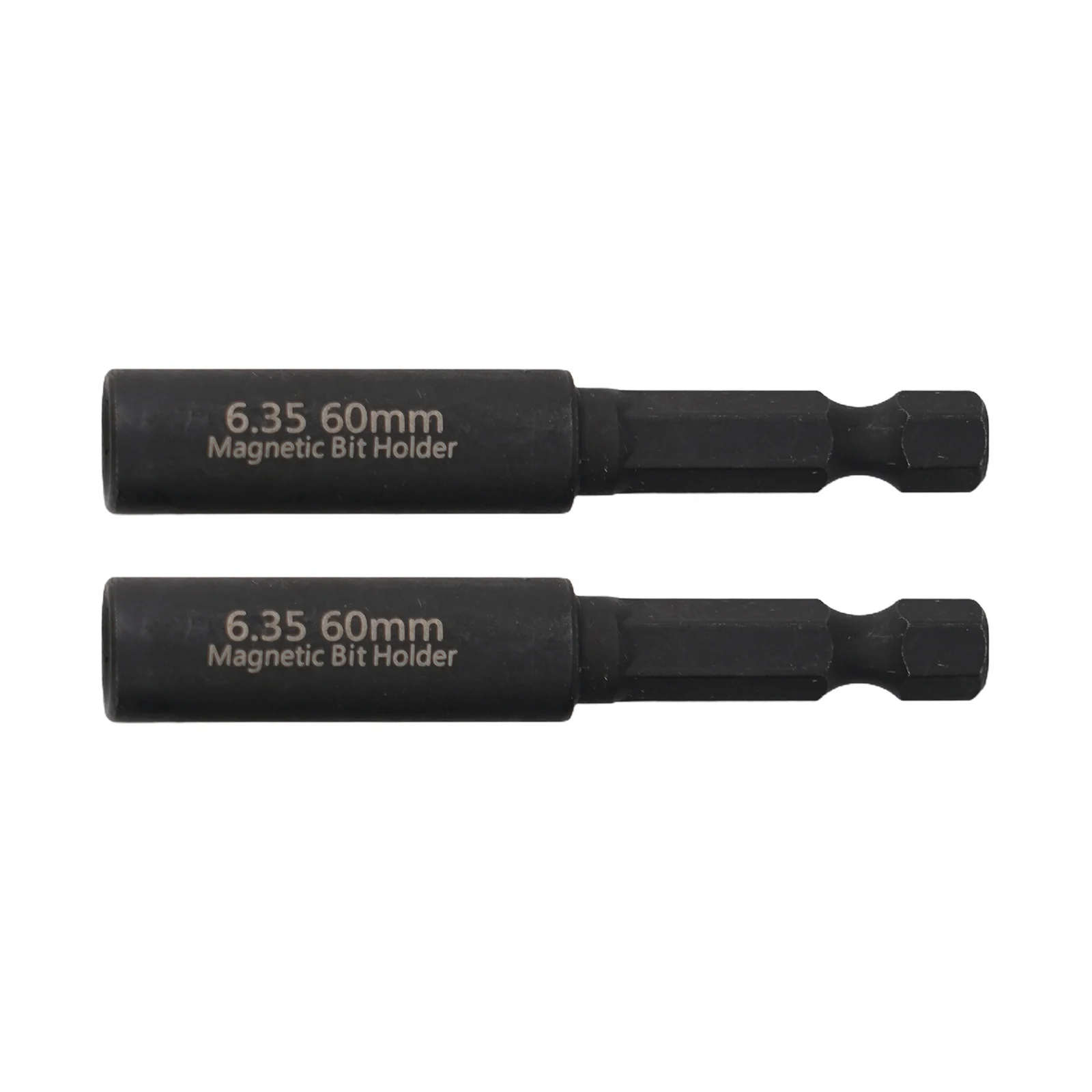 5/2PCS 60mm Hexagonal Screwdriver With Extended Conversion Head And Phosphating Black 1/4 Extension Rod Screwdriver Bit Holder