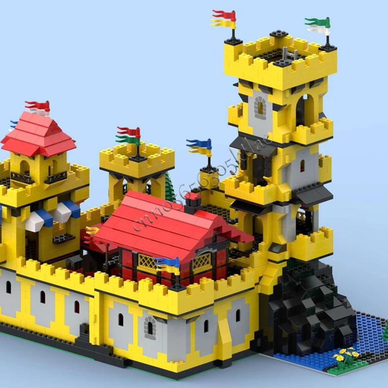 2606 PCS City Engineering Yellow Lion Head Castle MOC Customize Modular Building Block Brick Simple DIY Boys Toy Birthday Gift
