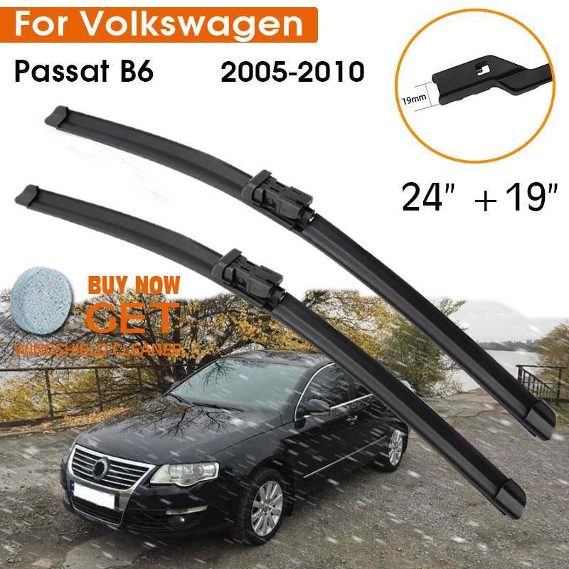 Car Wiper Blade For Volkswagen Passat B6 2005-2010 Windshield Rubber Silicon Refill Front Window Wiper 24