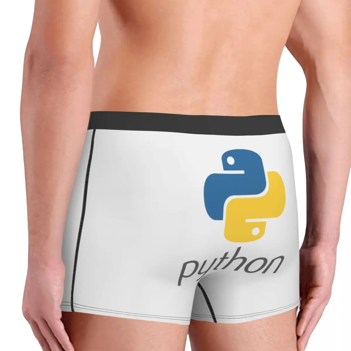 Programmer Python Symbol Boxer Shorts  Printed Computer Developer Programming Coder Underwear Panties Briefs Stretch Underpants