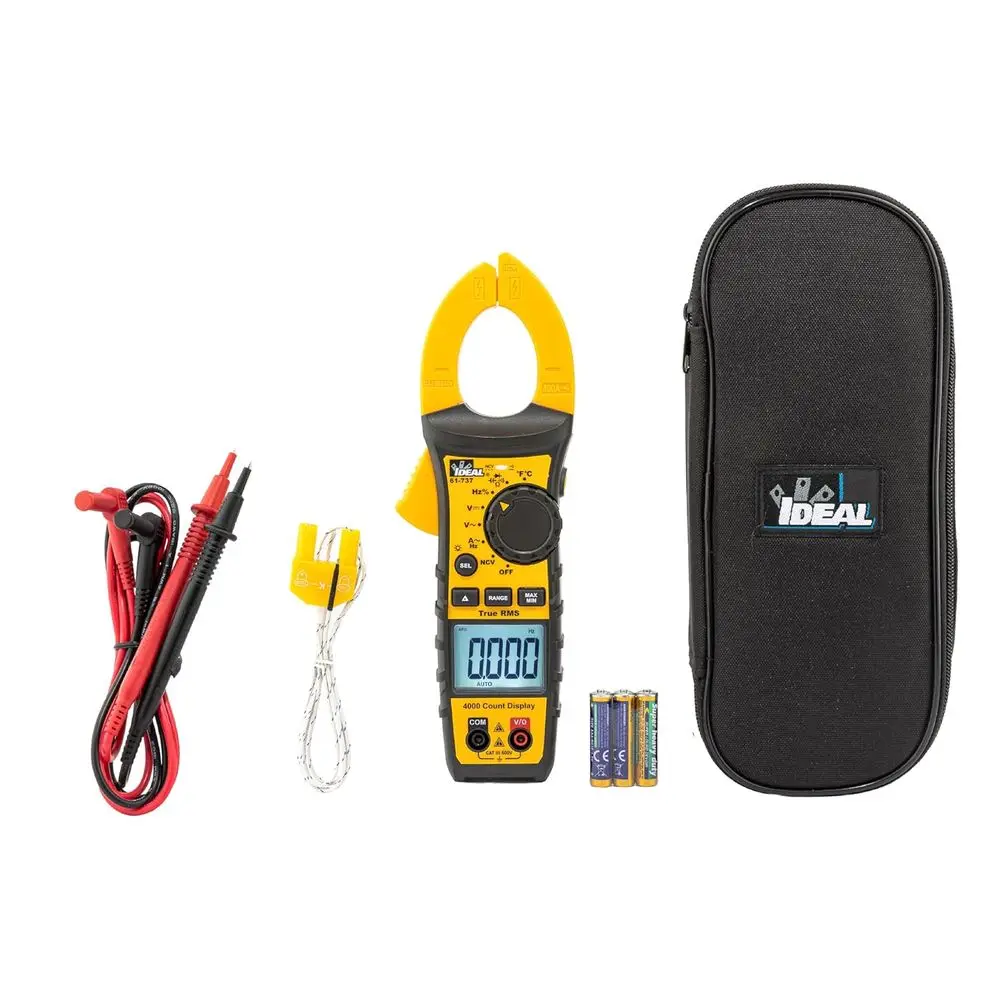 

Digital AC Clamp Meter 400A 600V, CAT III, TRMS, NCV, Diode Test, Backlit Display, Probe Holder, Red