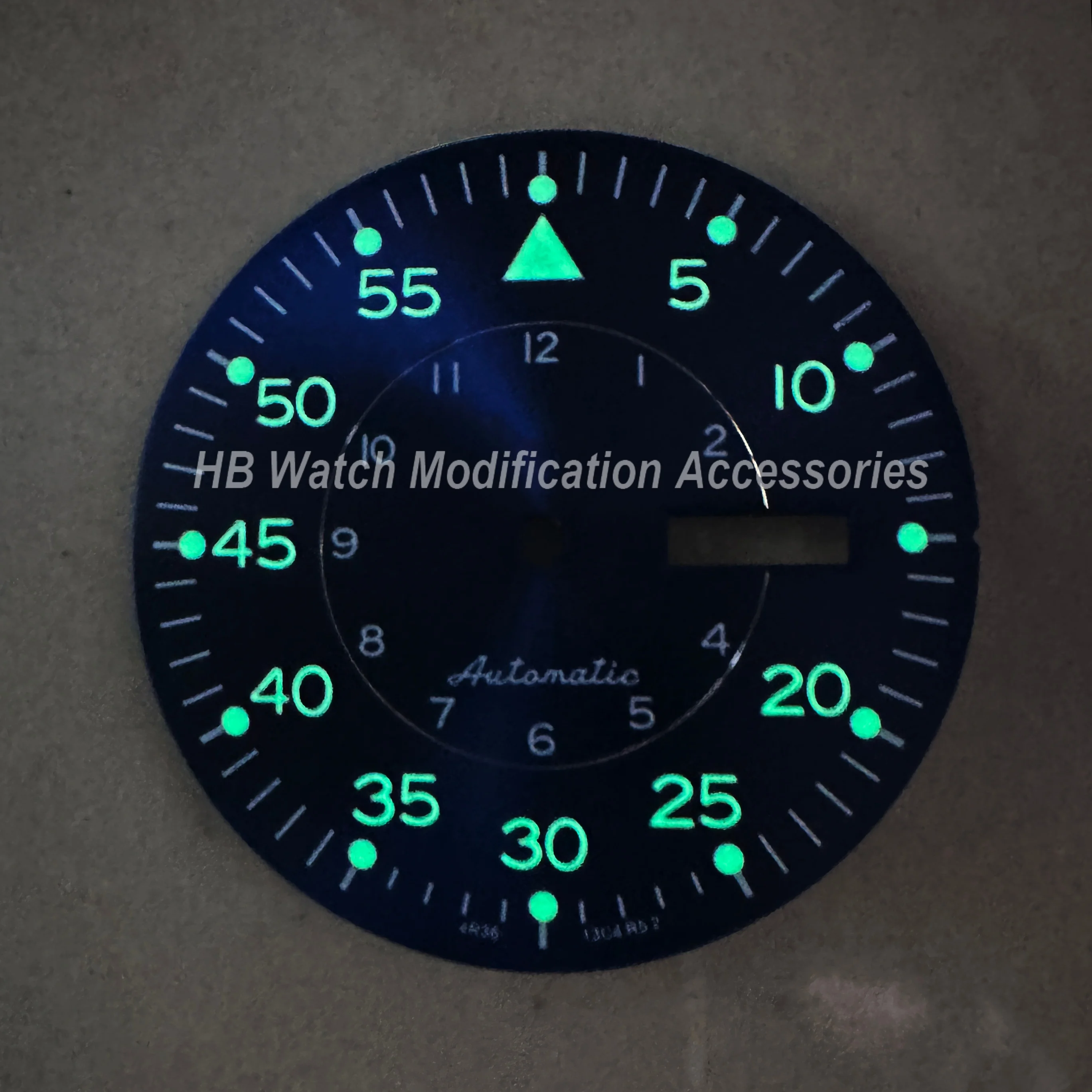 33.5mm S 5 Logo Sunray Dial Fit NH36/4R36 Movement Green Luminous High Quality Watch Modification Accessories view 6