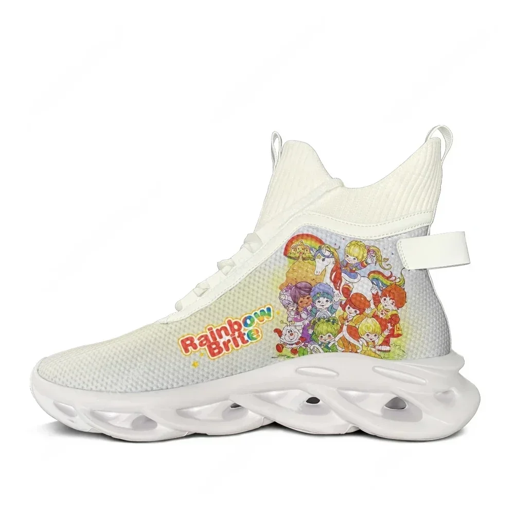 

Кроссовки Rainbow Brite High Top в стиле аниме и манга для мужчин, женщин и подростков, спортивная обувь для бега, кроссовки на шнуровке, сетчатая обувь, индивидуальный дизайн.