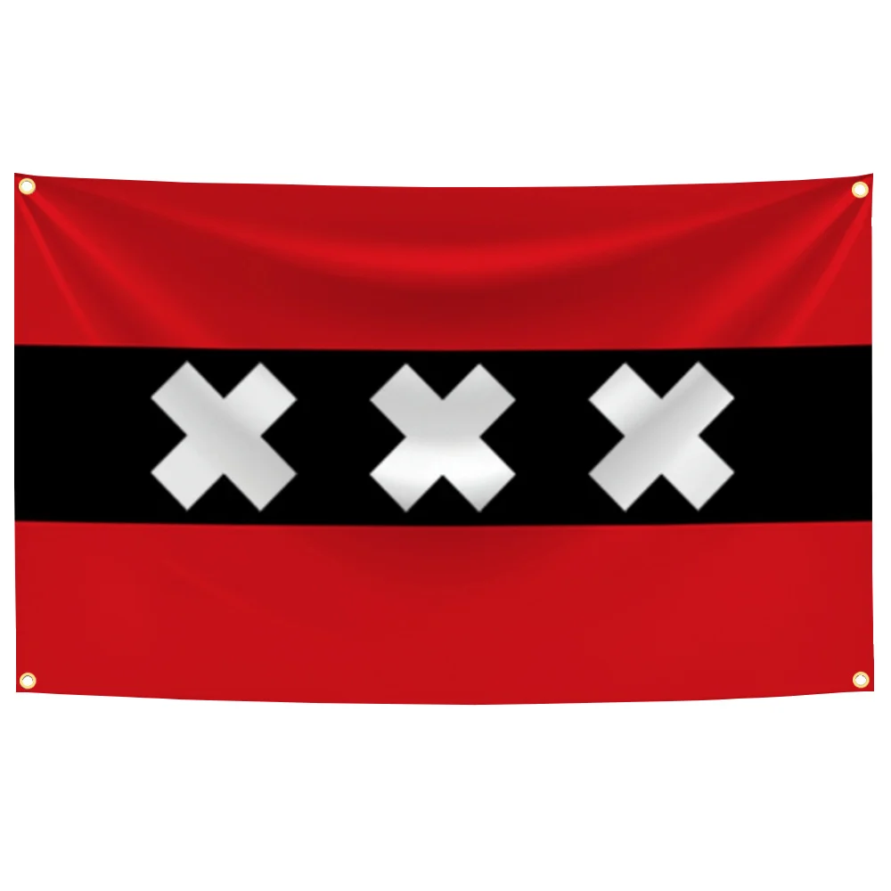 

90x150cm Netherlands Amsterdam Flag Polyester Digital Printing Banner Wall Art Home or Outdoor Decoration Tapestry