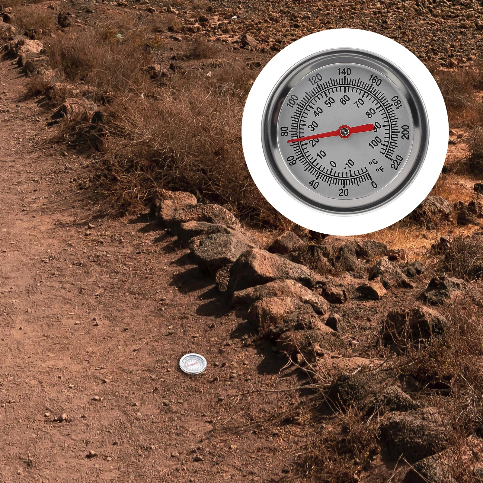 

Soil Thermometer 50cm Stainless Steel Compost Temperature Measuring Tool Gardening Plants Water Proof -10-100℃ 0-220℉