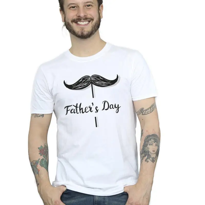 

Father's Day Men's Moustache Text T-Shirt