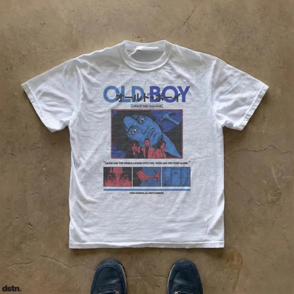 Oldboy 2003 Movie Vintage Poster Graphic T-Shirt Manga Aesthetic Unisex Short Sleeve Streetwear Casual Holiday Gift Tops