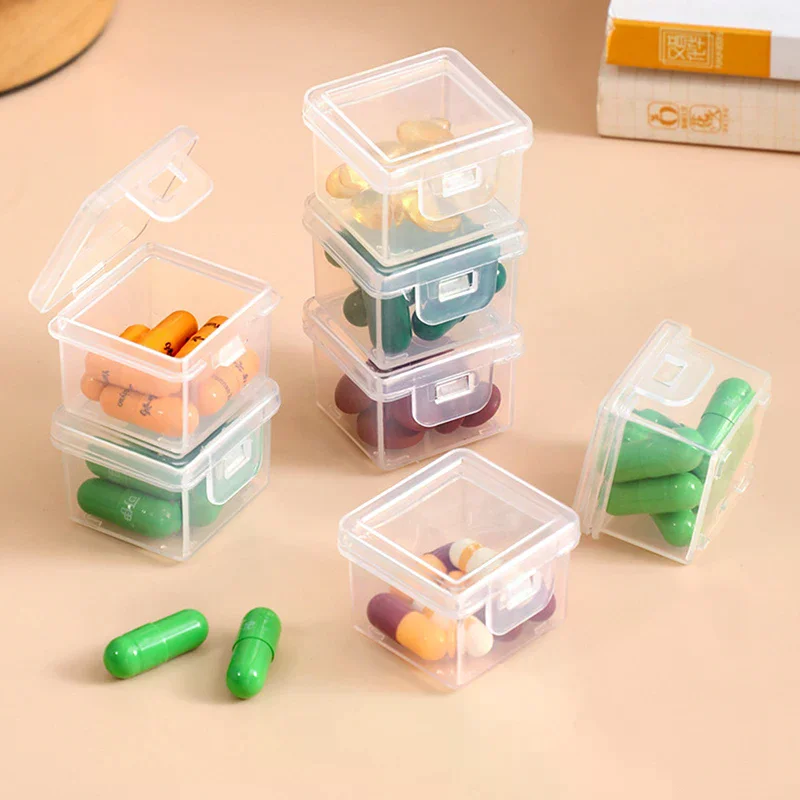 Portable Medicine Storage Box, Plastic Desktop Medicine Storage Box With Lid, Mini Household Medicine Box