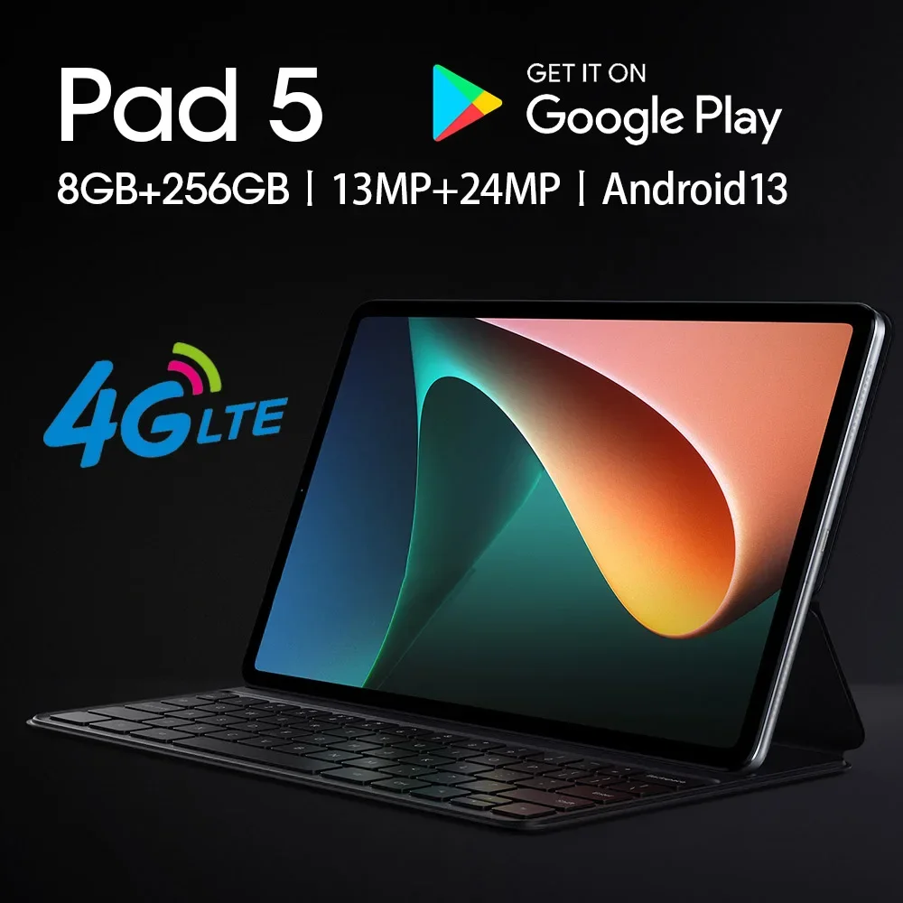 Pad 5 Pro Android 12 PC Tablet, Versão Global, 16GB, 512GB, Tela de 11 \