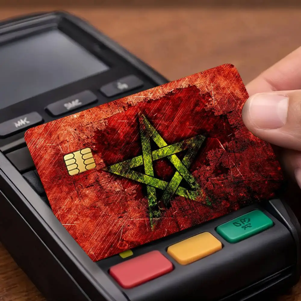 Morocco flag Credit Card Stickers Skin For Bank Debit Decorative Protection Scratch-resistant Gift 4PCS