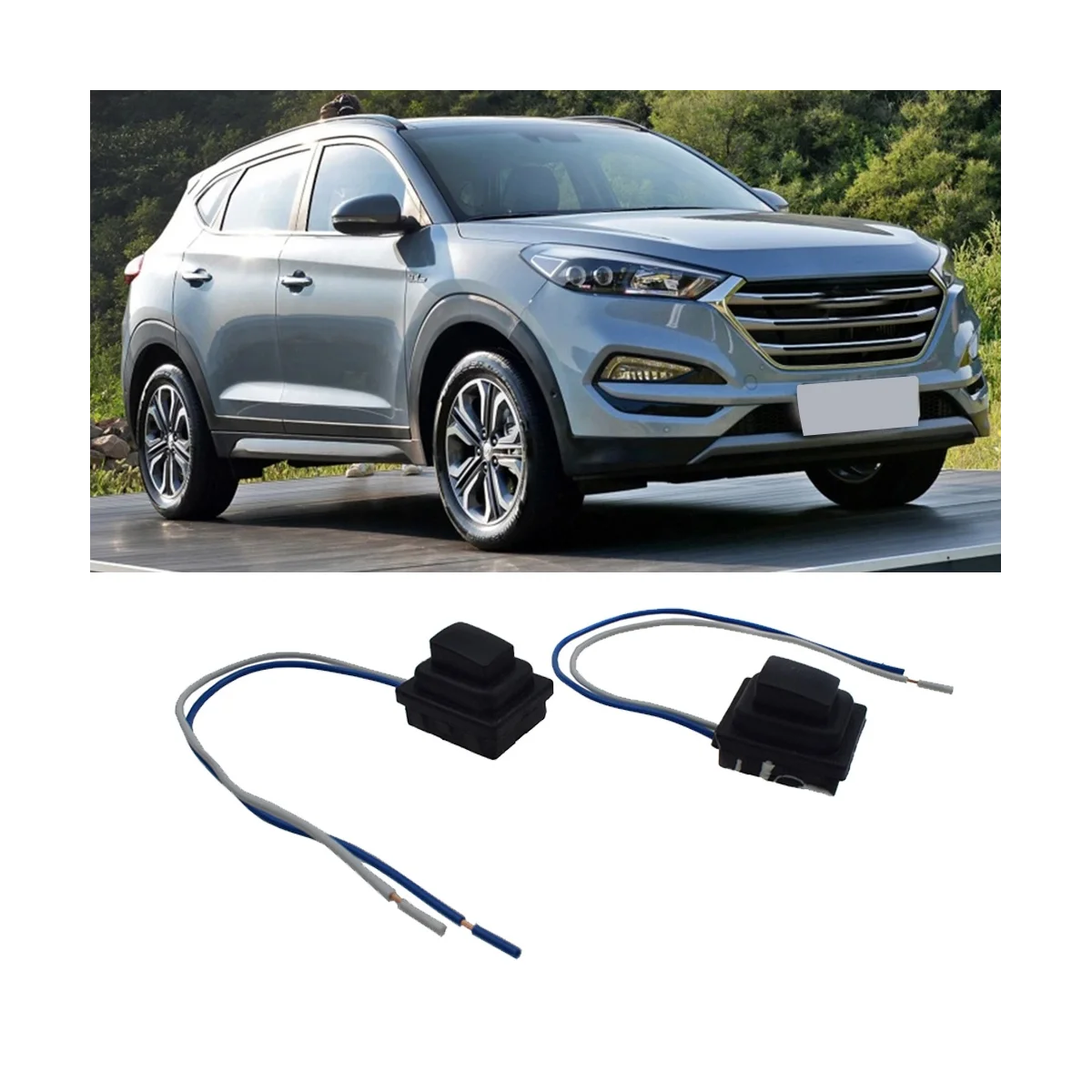 1 pasang tombol kecil pegangan pintar pintu depan Hyundai Switch untuk Hyundai Tucson 2016-2020 sakelar penarik luar