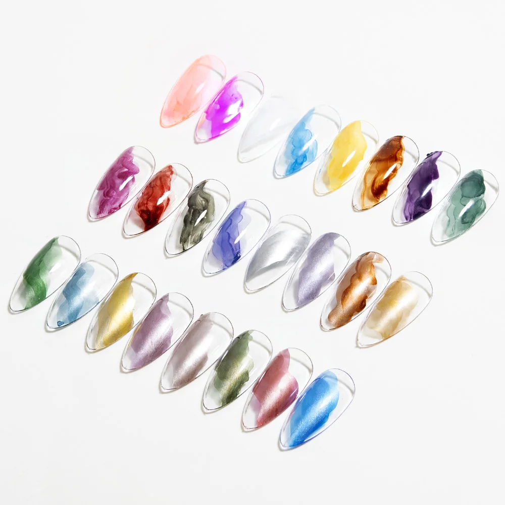 CANNI Blühender Nagellack 9ml Aquarell-Gel-Tinte Einfacher Blüteffekt Nagel-Malgel Lebendiges Pigment UV-LED Abziehbarer Nageldesign – Detail 13