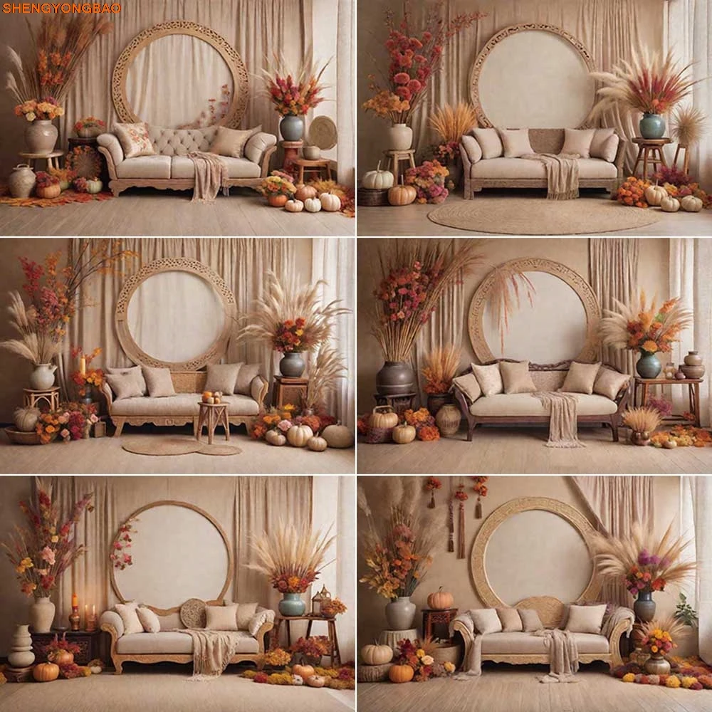 

Thatch Party Background Photography Bohemia Autumn Curtain Photozone Backdrop Child Photo Studio Photocall Accessories