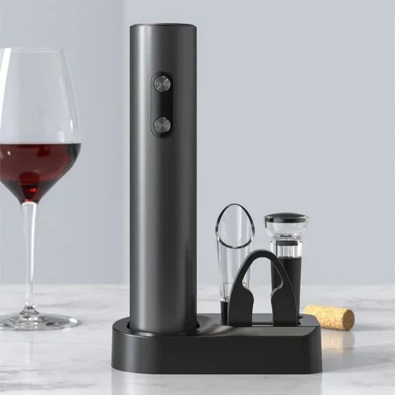 

Electric Wine Bottle Opener Wine Pourer Automatic Red Wine Beer Cap Vacuum Stopper Storage Base Kitchen Tools corkscrew vino