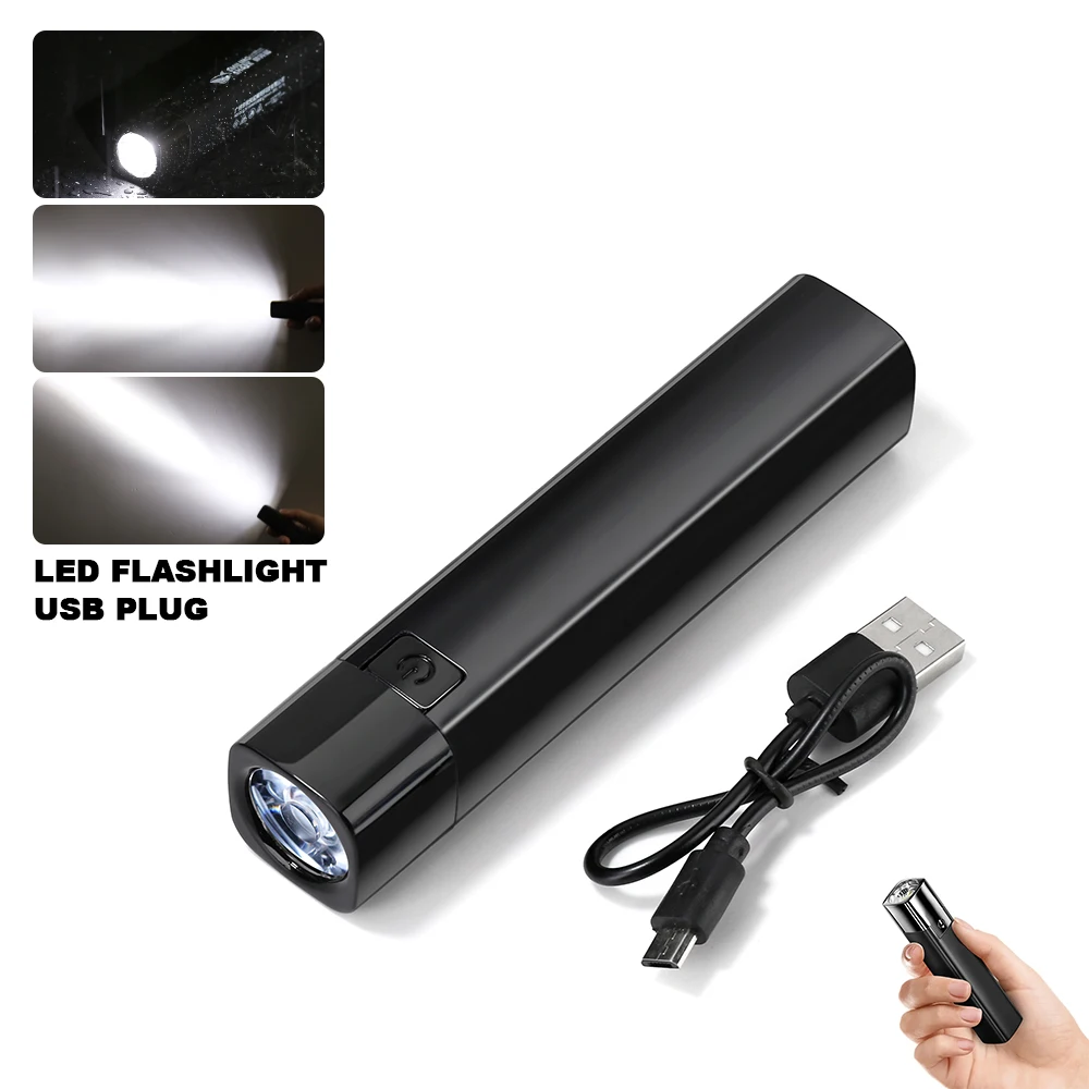 

High Power LED Flashlight Smiling Shark Built-in Battery USB Rechargeable Camping Portable 3Brightness Adjustment Torch Lanterna