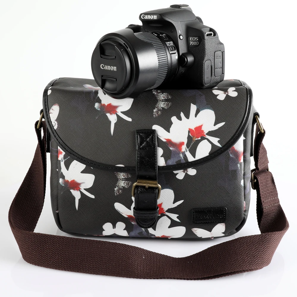 Kobieta zdjęcie pokrywa torba na ramię na aparat Canon etui Nikon SONY etui Panasonic Pentax Olympus Fujifilm Instax MINI kwiaty PU