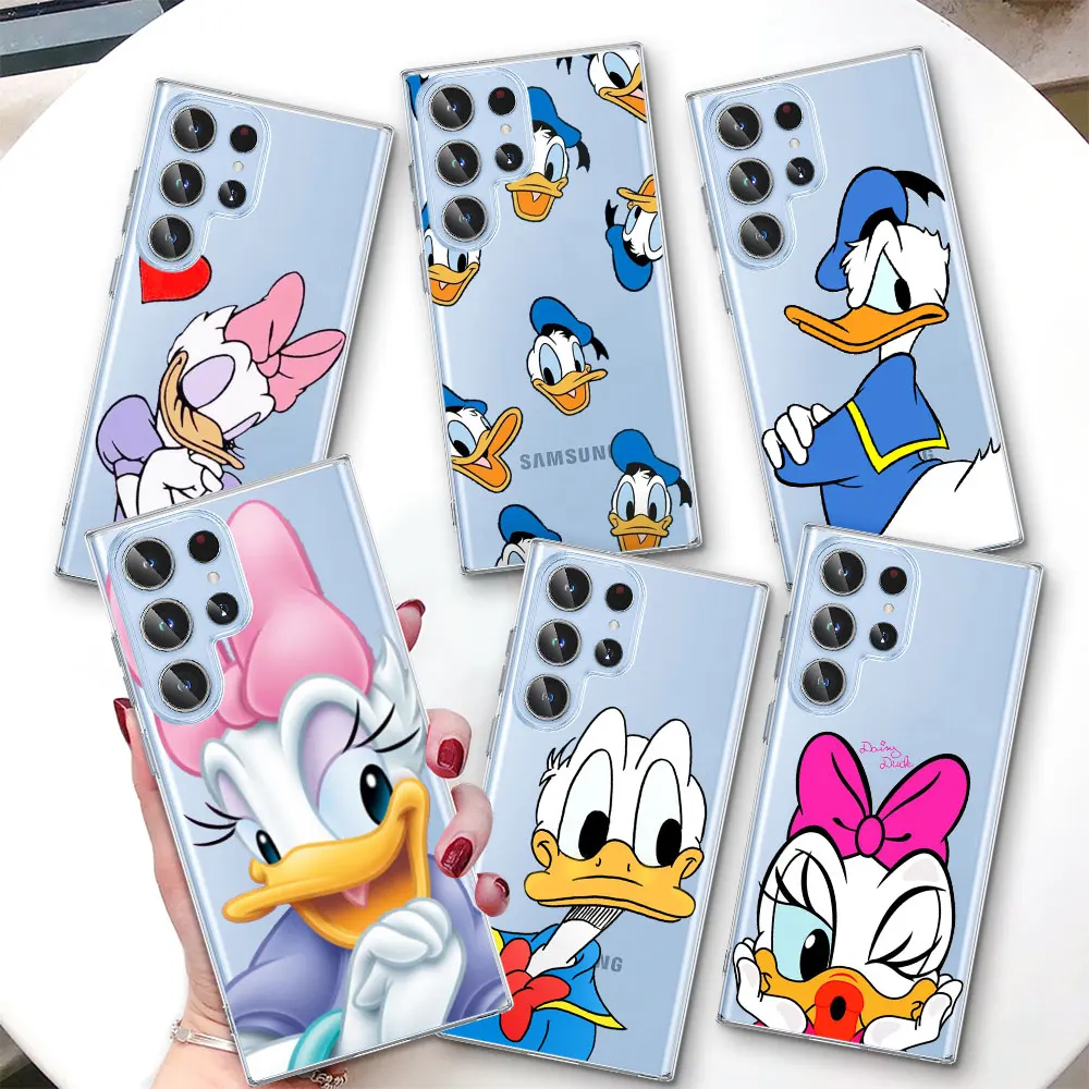 Donald Daisy Duck Cute Phone Case for Samsung Galaxy S20 FE S23 S24 S10 Lite S22 S21 Ultra S10e S9 Plus S8 Transparent TPU Cover