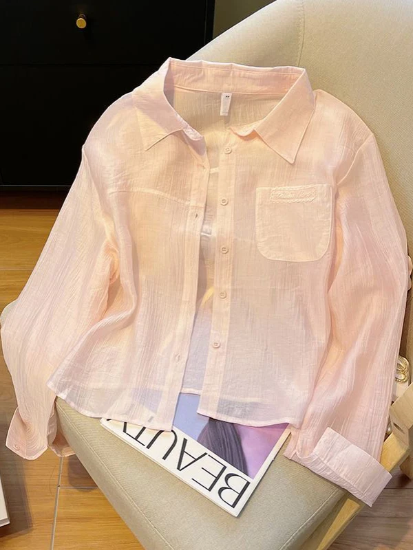 

Летняя тонкая рубашка с эффектом похудения, с длинными рукавами, женская, модная, с завязками, свободного кроя, укороченная, для защиты от солнца, для кондиционированных помещений