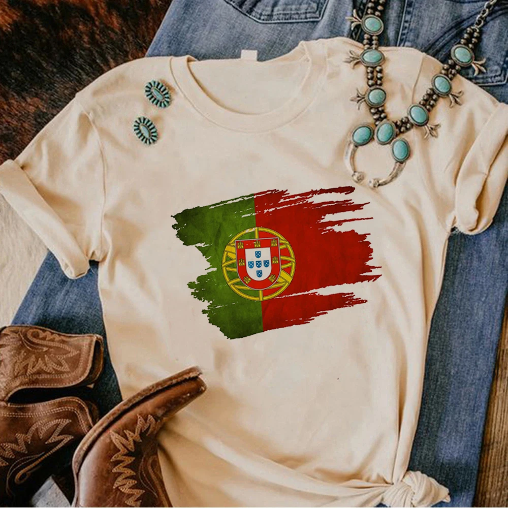 Portugal t shirt women Y2K funny t-shirts female Japanese clothes