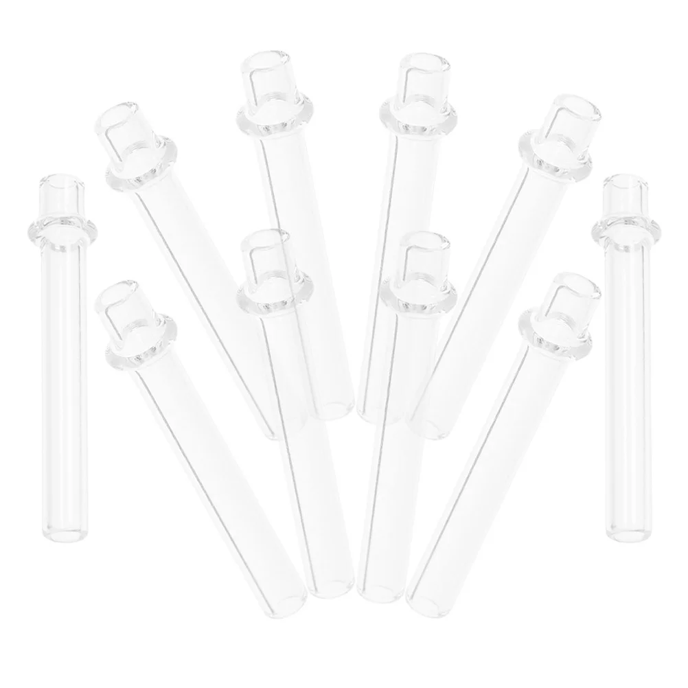 

10Pcs Transparent Glass Wick Holders Durable Tubes for Oil Lamp Replacement Lantern Accessories Indoor Outdoor