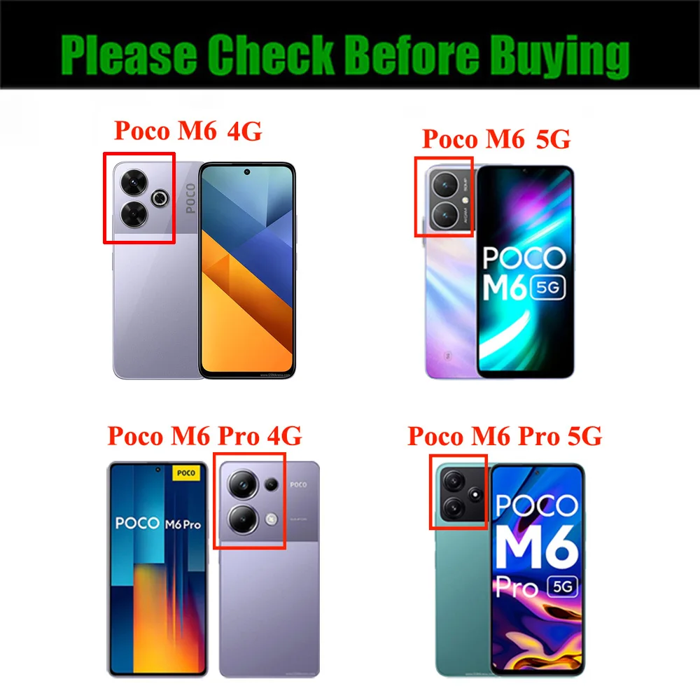 For Poco M6 4G 5G 2024 Luxury Case Magnet Leather Wallet Book Funda Xiaomi Poco M6 Pro M 6 6M M6Pro PocoM6 Flip Cover Shockproof