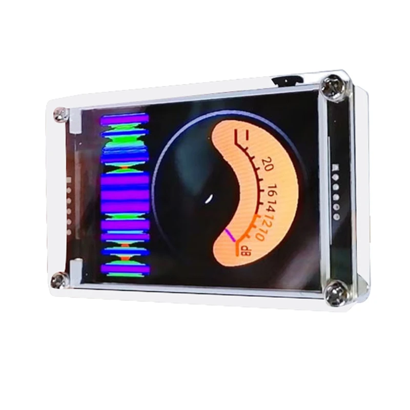 Voice Activated 1.3 Inch Music Spectrum Rhythm Level Indicator VU Meter HD LCD Color Analog Multi-Mode Support GPS