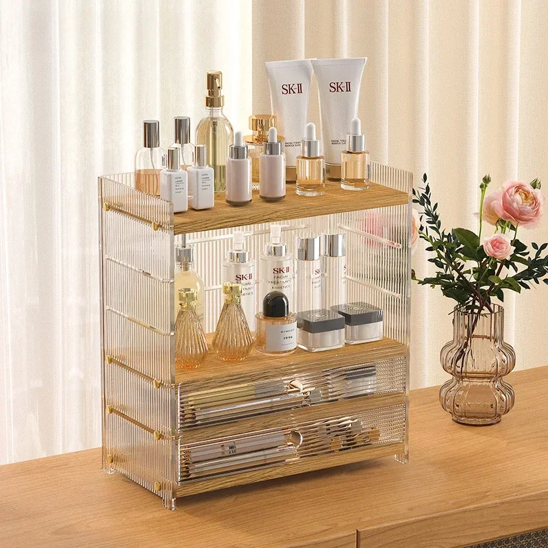 Acrylic Cosmetics Storage Box Drawer Type Skincare Dustproof Storage Rack Toilet Desktop Storage and Organization Rack