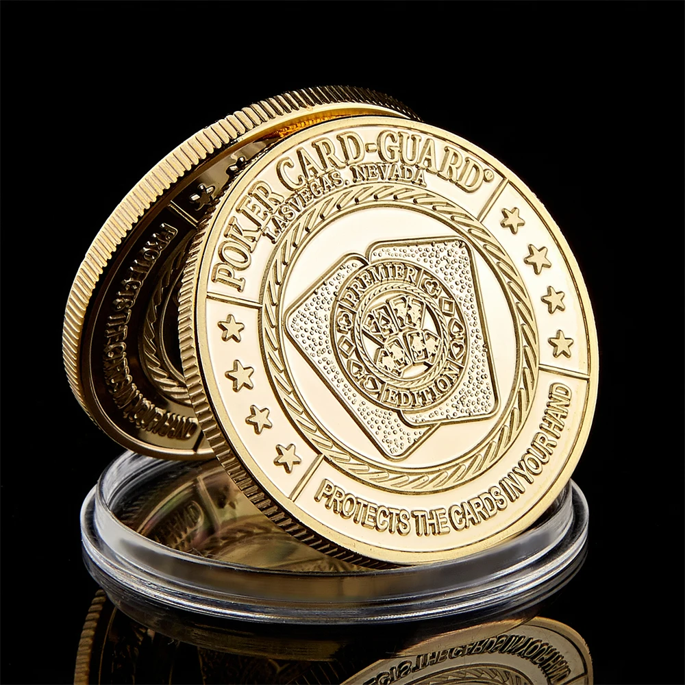 Brisbane Playapl Gold Souvenir Coin Collection Poker Card Guard With Coin Capsule Display