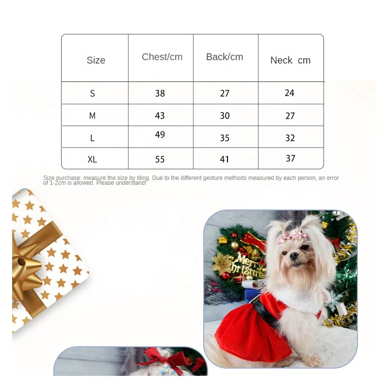 Small middle Dogs Christmas Dog Dresses  Clothes Summer Christmas Cosplay Cat Pet Dog Dress Fancy Princess Puppy winter Dress