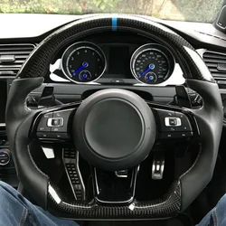 Volante in fibra di carbonio per Volkswagen GTI Golf MK7 MK7.5 R 2015 2016 2017 accessori per auto volante personalizzati