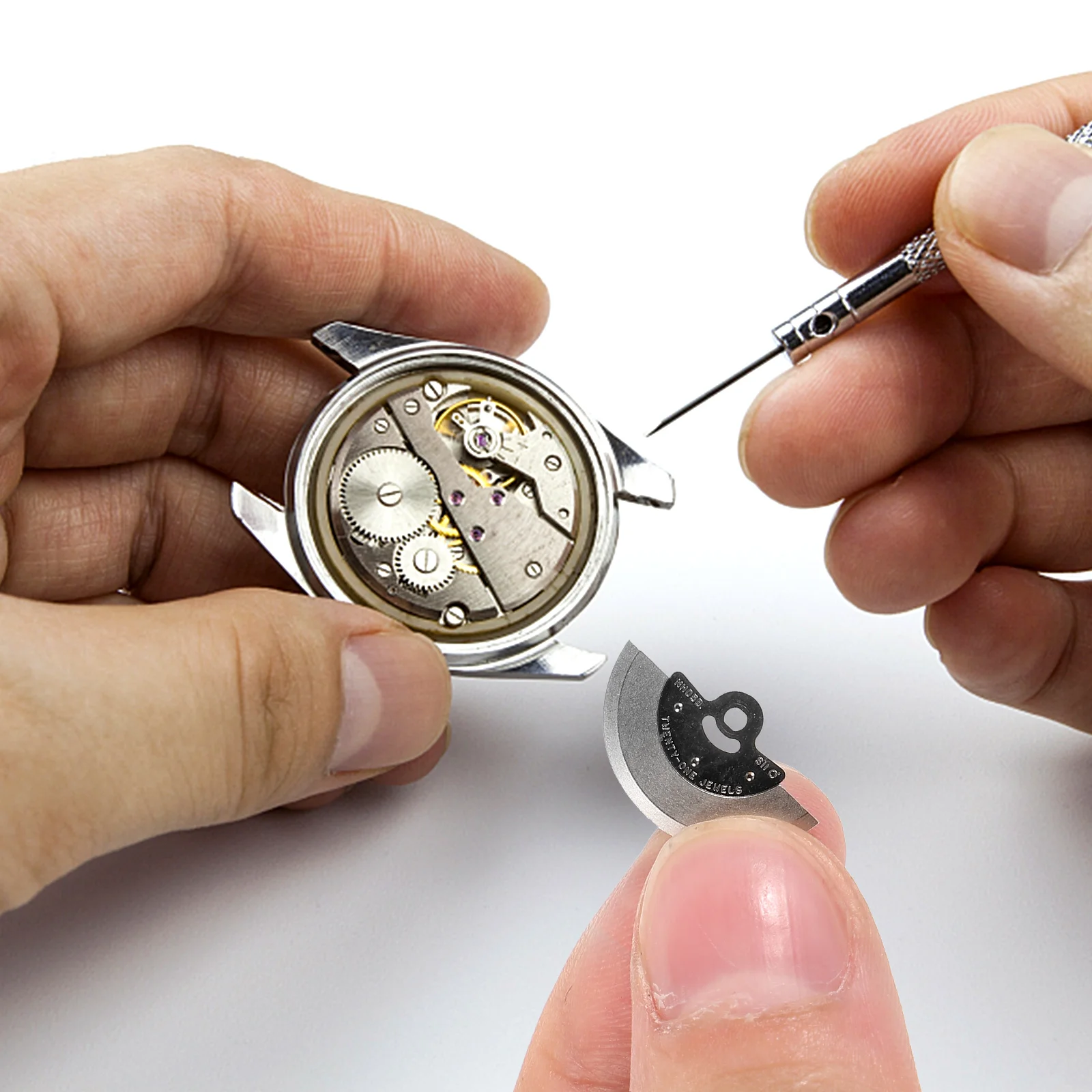 

for Automatic Pendulum Accessories Watch Replacement Oscilllating Weight Silver Metal