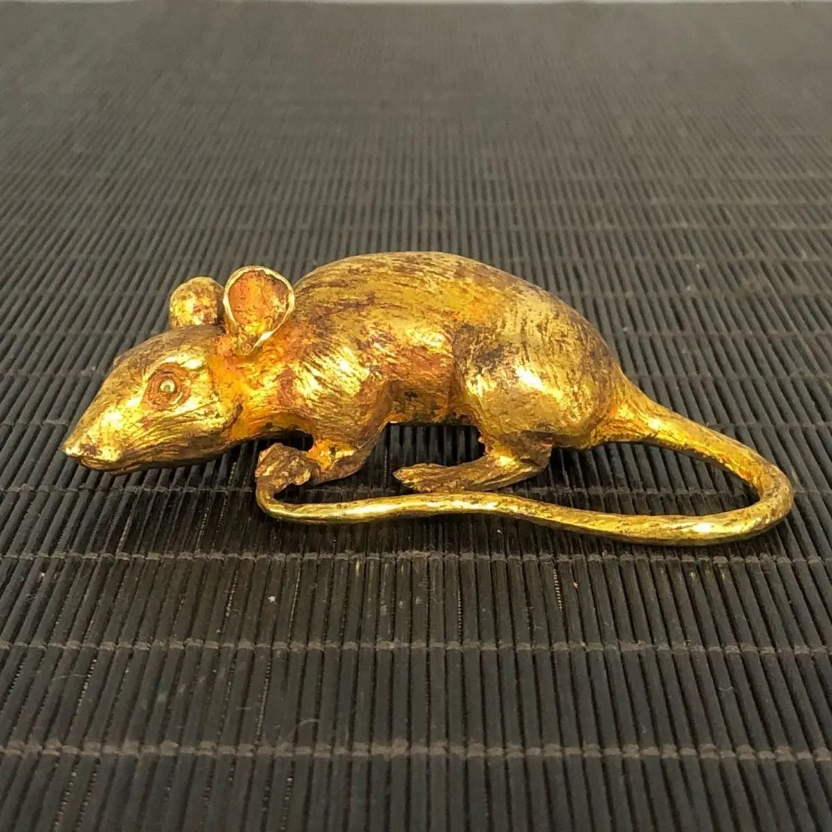 Gilt Wealth mouse rat Ornament Decoration Tea Pet Figurines Desk Decor Accessories