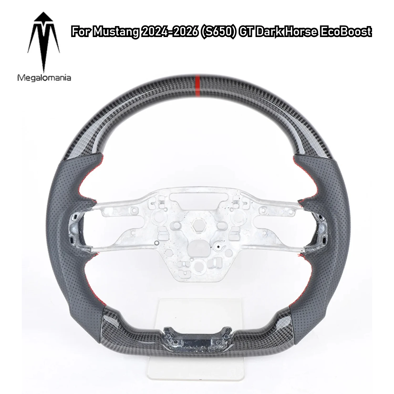 

Real Carbon Fiber Steering Wheel for Ford Mustang 2024-2026 (S650) GT Dark Horse EcoBoost Sport Racing Wheel