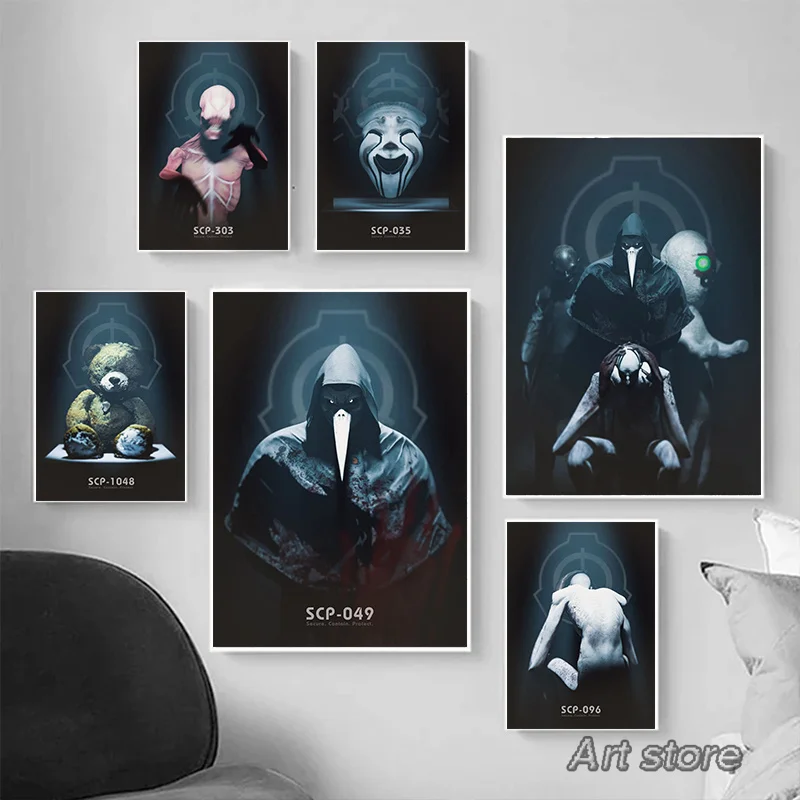 SCP Containment Breach Foundation 303 049 Poster Supernatural Things Canvas Painting Wall Art Picture Museum Home Room Decor