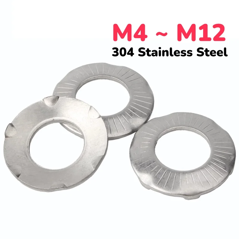 304 Stainless Steel Toothed Lock Washers M4 M5 M6 M8 M10 M12 Claw Type Grounding Anti Slip Butterfly Knurled Washer