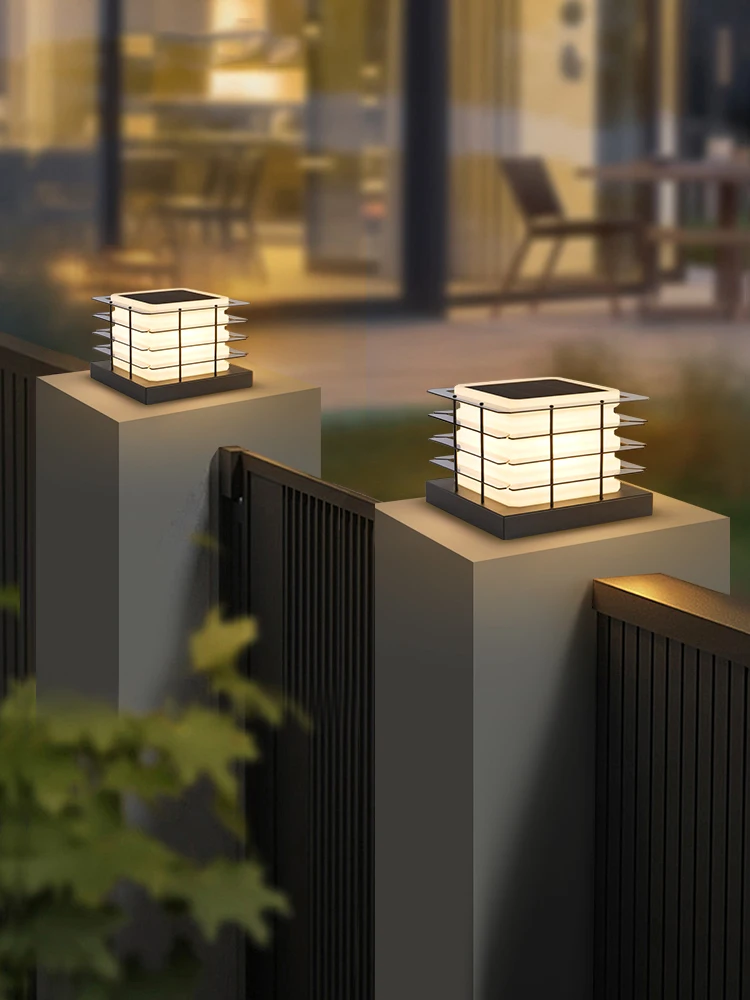 

Наружный солнечный светильник, водонепроницаемый современный дизайн для садовых ворот