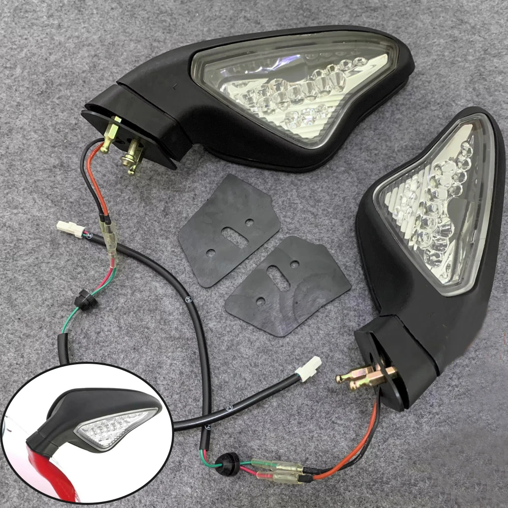 

Motorcycle Accessories Rearview Side Mirror Rear View Mirrors For Ducati 848 EVO 1098 S R 1198S 1198R 1198 Turn Signal Light LED