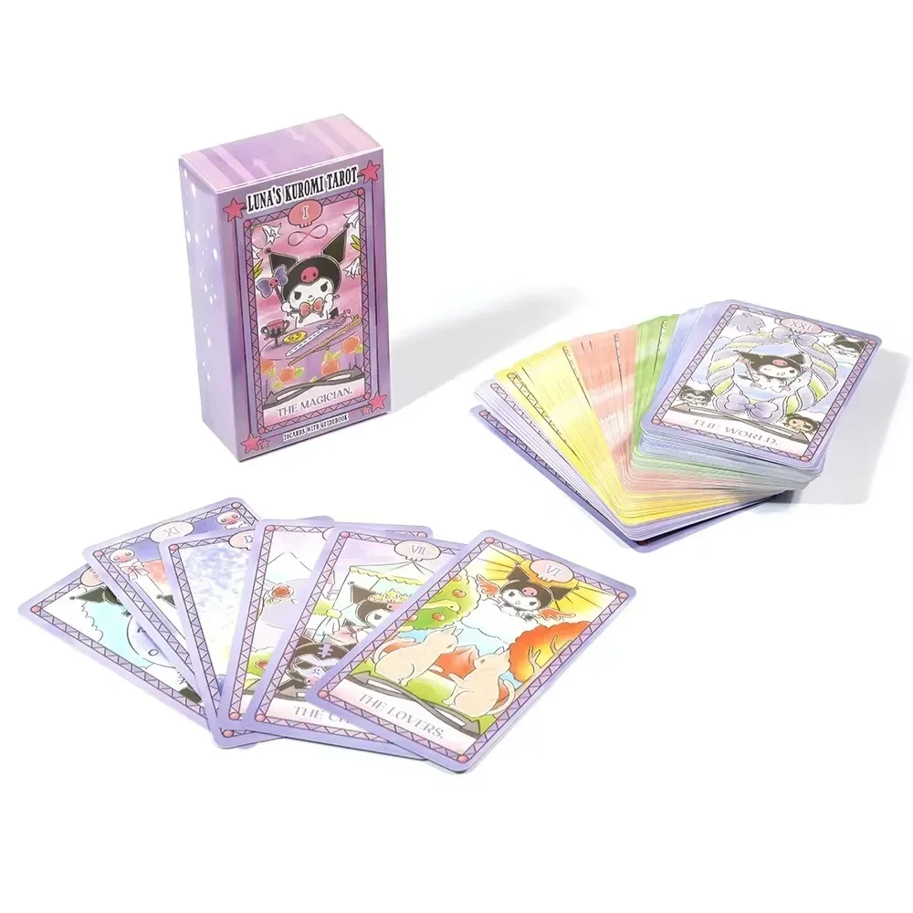 78pcs Luna'S Kuromi Cinnamoroll Sanrio Tarot Deck Cards Divination Fortune-Telling Party Game Collectible Suitable For Beginners