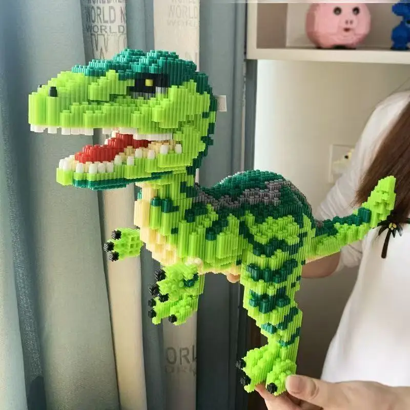 Dinosaurs Micro Diamond Building Block Small Particle Construction Cartoon Character Dino Model for Children's Puzzle Gifts