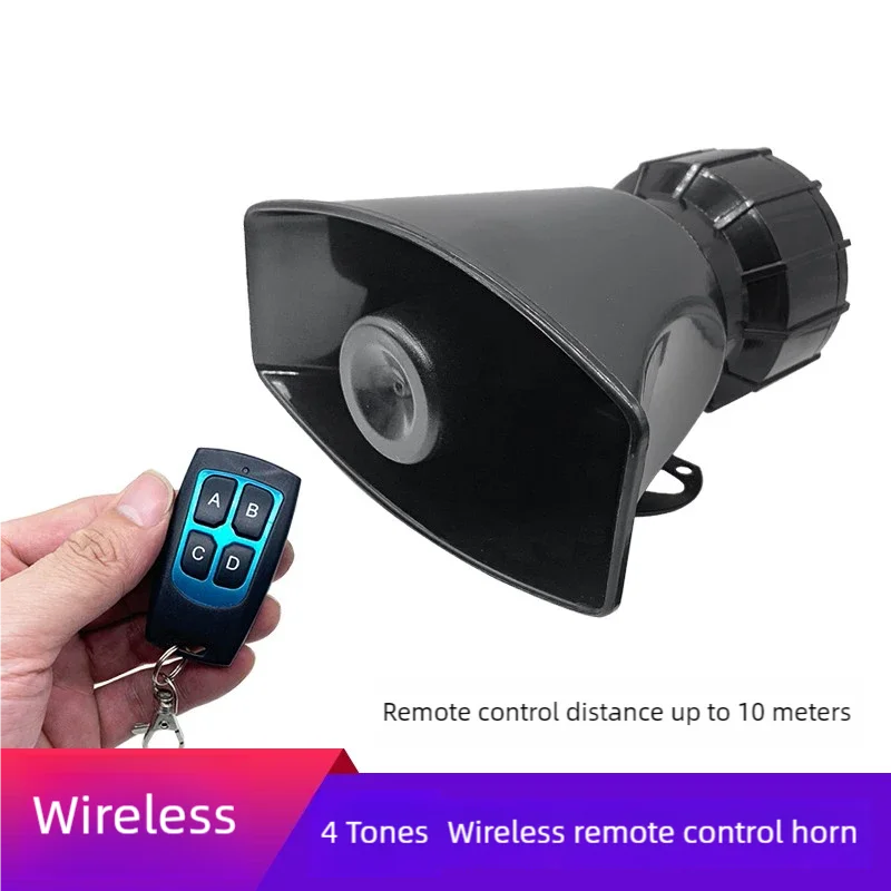 100W 12V DC Car mounted Alarm Professional Power Amplifier System Handheld Remote Control for All Specific Vehicles with 4 Alarm