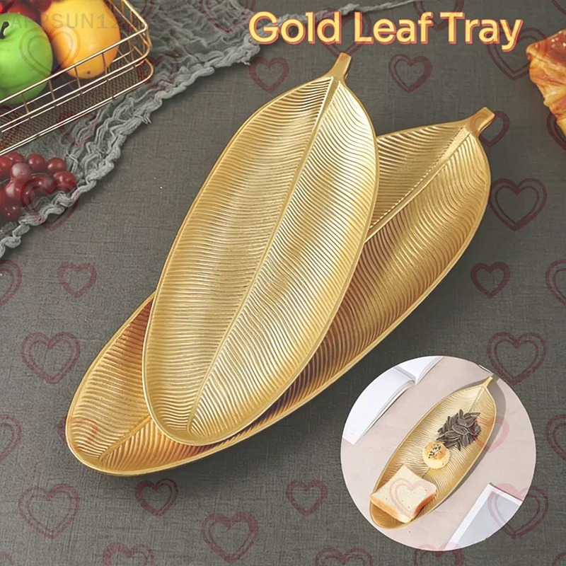 Leaf Shaped Fruit Plate Decorative Snack Tray Artistic Storage Tray for Living Room Event Parties and Daily Use
