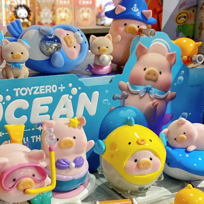 LULU The Piggy Ocean Figure LuLu Pig Anime Figure Mermaid Action Figure Kawaii Cartoon Doll Surprise Box Desk Ornament Toy Gifts