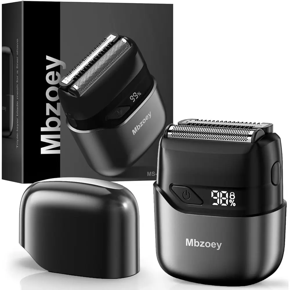 

Mini Electric Shaver with IPX7 Waterproof, LED Display, Fast Charging, Micro-Comb Tech & Precision Blades