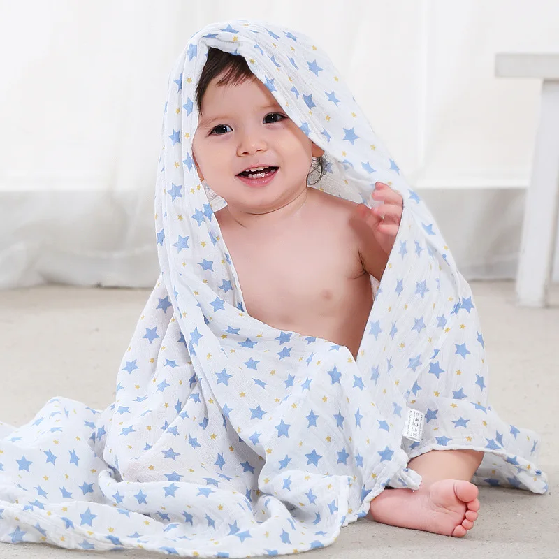 

Double cotton muslin baby bath towel newborn blanket blanket children blanket
