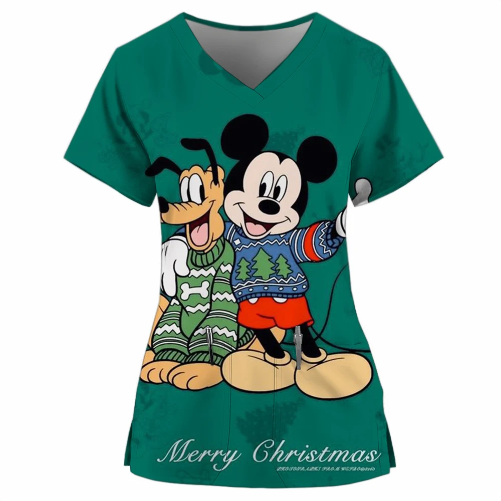 Disney mickey mouse feminino fosco enfermeira acessórios uniforme médico fino ajuste hospital dental clínico roupas de trabalho cirúrgico