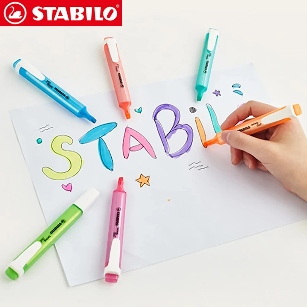 6/8/14PCS/Set Stabilo 275 Cool Highlighter Color Marker Pen Note Stationery Macaron School Supplies Kawaii Stationery Supplies